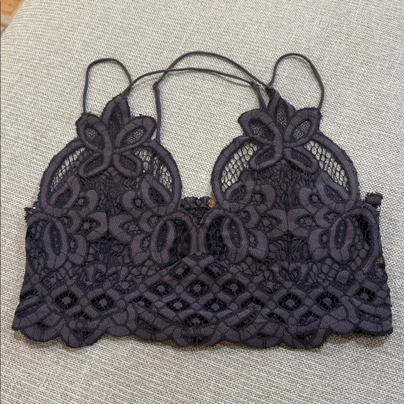 Free People Adella Bralette Dark Grey - Picture 2 of 4